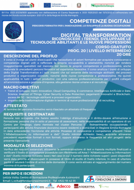 20. Digital Transformation -riconoscere i trend, individuare le tecnologie abilitanti e le nuove professioni 
