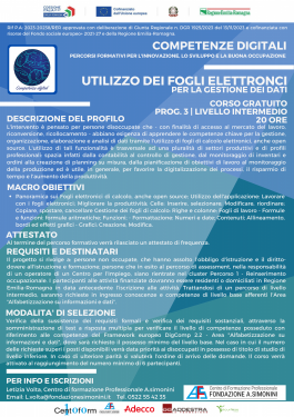 3. Utilizzo dei fogli elettronici per la gestione dei dati