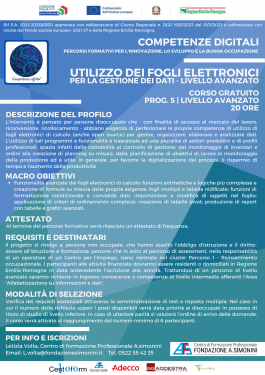 5. Utilizzo dei fogli elettronici per la gestione dei dati -livello avanzato